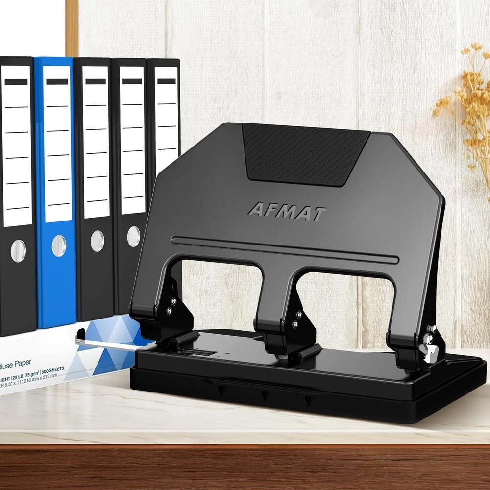 Afmat Heavy Duty 3 Hole Punch HPX3 New 3 Ring 40 Sheet 50% Reduced Effort New